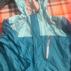 L.L. Bean Kids Aqua and Teal Raincoat